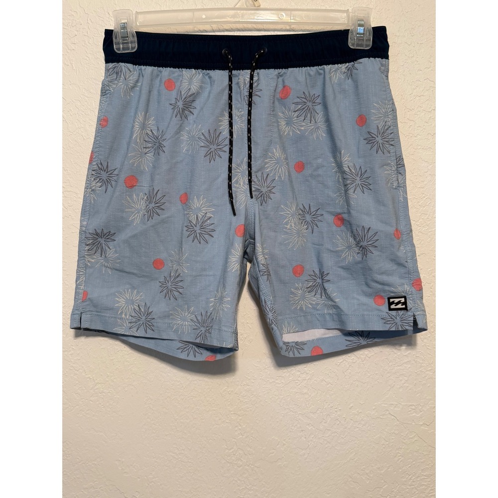 Billabong Sundays Layback Board Shorts Mens Small Blue Floral Swim Trunks